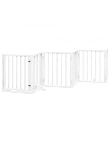 Cancello Cani Porta Pieghevole Bianco 15 Pannelli 750 cm Pioppo