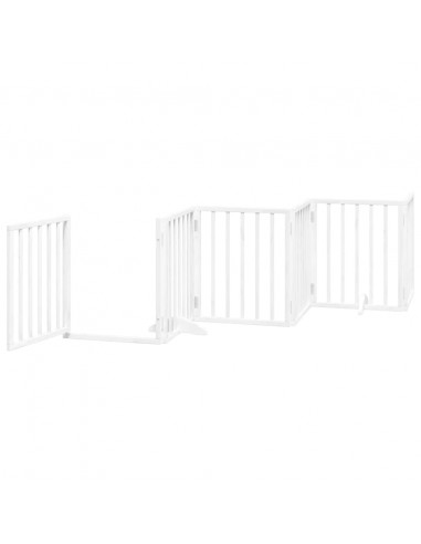 Cancello Cani Porta Pieghevole Bianco 15 Pannelli 750 cm Pioppo