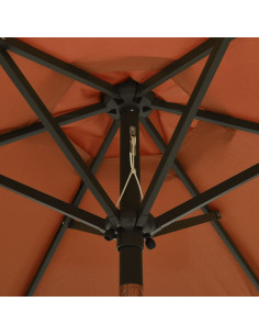 Ombrellone con LED Terracotta 200x211 cm in Alluminio