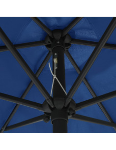 Ombrellone con Luci a LED e Palo Alluminio 270 cm Azzurro