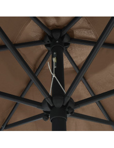 Ombrellone con Luci a LED e Palo Alluminio 270 cm Grigio Talpa