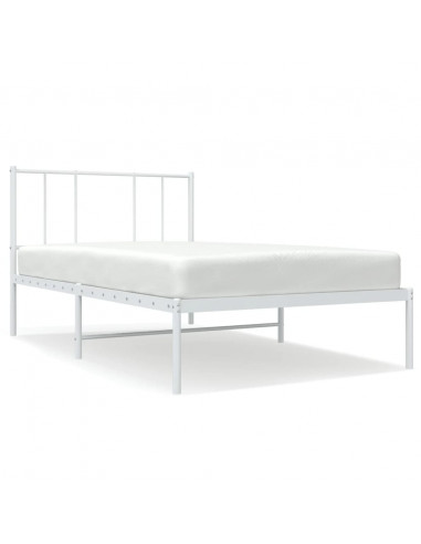 Giroletto con Testiera Metallo Bianco 80x200 cm