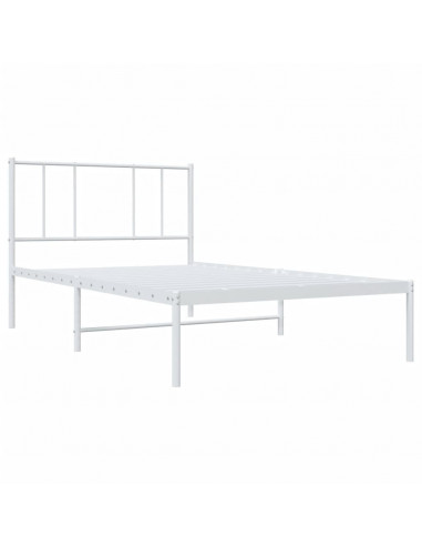 Giroletto con Testiera Metallo Bianco 80x200 cm