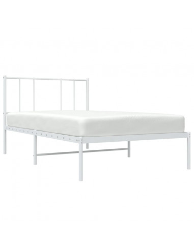 Giroletto con Testiera Metallo Bianco 80x200 cm