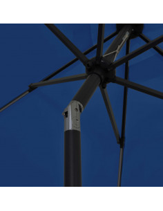 Ombrellone con Luci a LED e Palo Alluminio 300 cm Azzurro