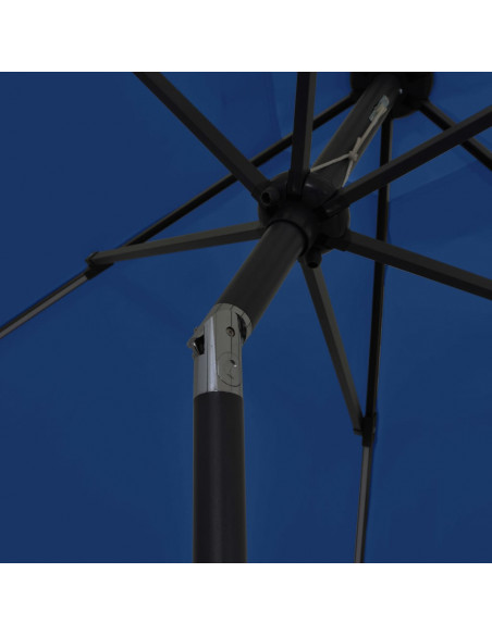 Ombrellone con Luci a LED e Palo Alluminio 300 cm Azzurro