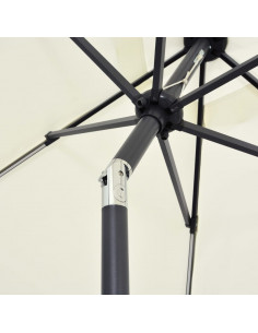 Ombrellone con Luci a LED e Palo Alluminio 300 cm Bianco Sabbia