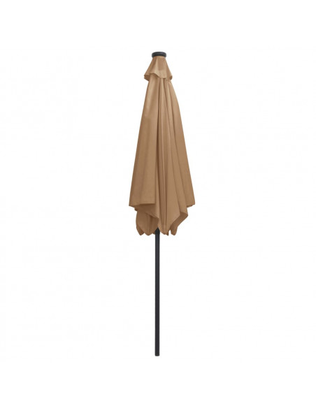Ombrellone con Luci a LED e Palo Alluminio 300 cm Grigio Talpa