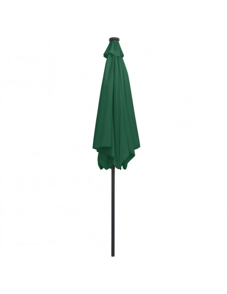 Ombrellone con Luci a LED e Palo Alluminio 300 cm Verde
