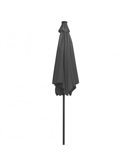 Ombrellone con Luci a LED e Palo in Alluminio 300 cm Antracite