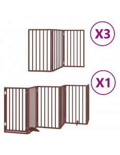 Cancello Cani Porta Pieghevole Marrone 15 Pannelli 750cm Pioppo 2