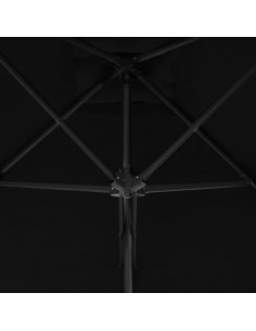 Ombrellone con Palo in Acciaio Nero 300x230 cm