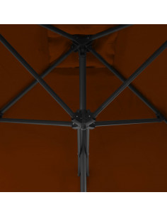 Ombrellone con Palo in Acciaio Terracotta 300x230 cm