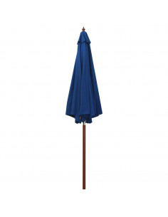 Ombrellone con Palo in Legno 300x258 cm Blu