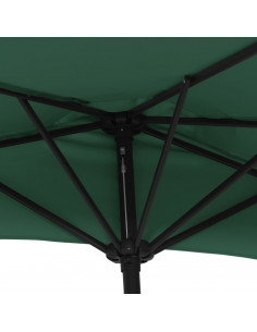 Ombrellone da Balcone Palo in Alluminio Verde 270x144 cm a Metà