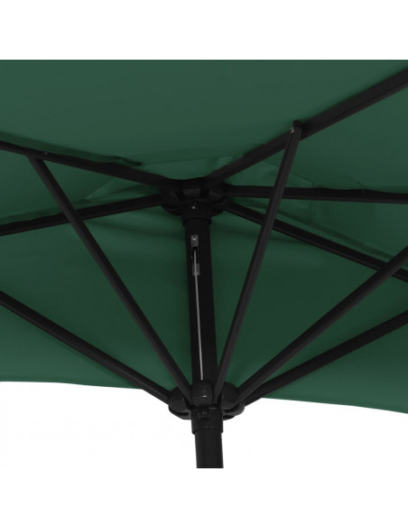 Ombrellone da Balcone Palo in Alluminio Verde 300x155 cm a Metà