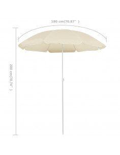 Ombrellone da Esterni con Palo in Acciaio 180 cm Sabbia