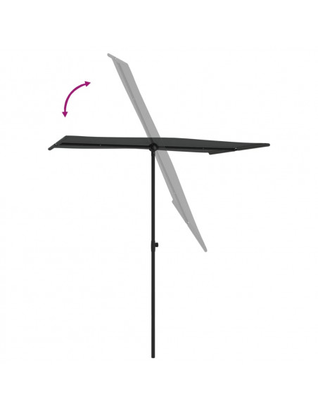 Ombrellone da Esterni con Palo in Alluminio 180x110cm Antracite