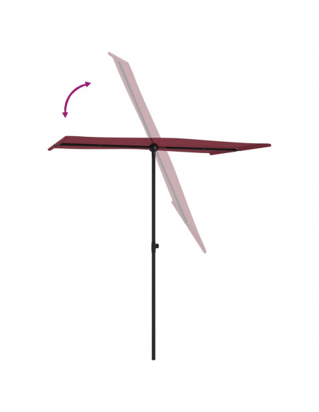 Ombrellone da Esterni con Palo in Alluminio 180x110cm Bordò