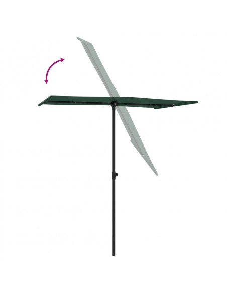 Ombrellone da Esterni con Palo in Alluminio 180x110cm Verde