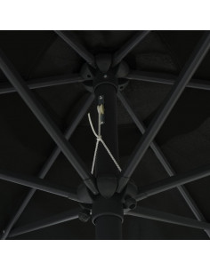 Ombrellone da Esterni con Palo in Alluminio 270x246 cm Nero