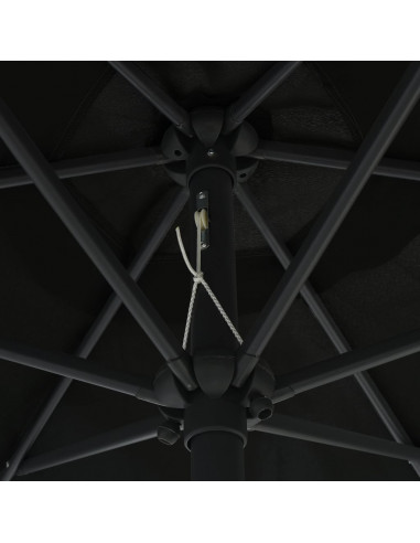 Ombrellone da Esterni con Palo in Alluminio 270x246 cm Nero