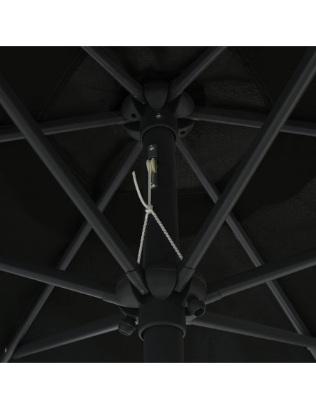 Ombrellone da Esterni con Palo in Alluminio 270x246 cm Nero