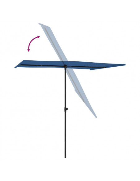 Ombrellone da Esterni con Palo in Alluminio 2x1,5 m Azzurro