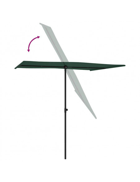 Ombrellone da Esterni con Palo in Alluminio 2x1,5 m Verde