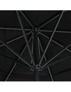 Ombrellone da Giardino con Palo in Alluminio 600 cm Nero
