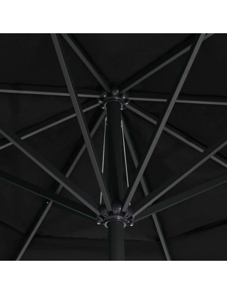 Ombrellone da Giardino con Palo in Alluminio 600 cm Nero