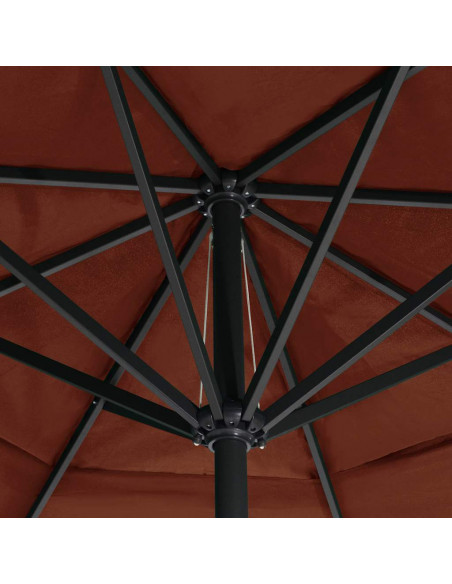 Ombrellone da Esterni con Palo in Alluminio 600 cm Terracotta