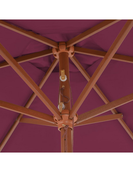 Ombrellone da Esterni con Palo in Legno  270 cm Rosso Bordò