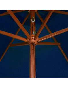 Ombrellone da Esterni con Palo in Legno 200x300 cm Blu