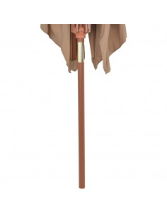 Ombrellone da Esterni con Palo in Legno 200x300 cm Tortora