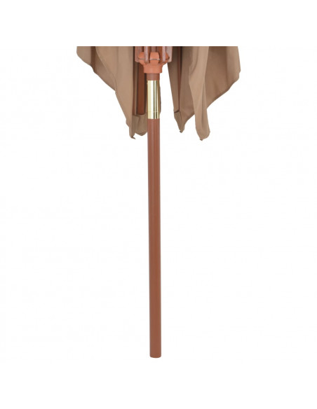 Ombrellone da Esterni con Palo in Legno 200x300 cm Tortora