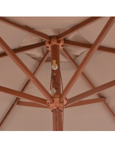 Ombrellone da Esterni con Palo in Legno 270cm Grigio Talpa