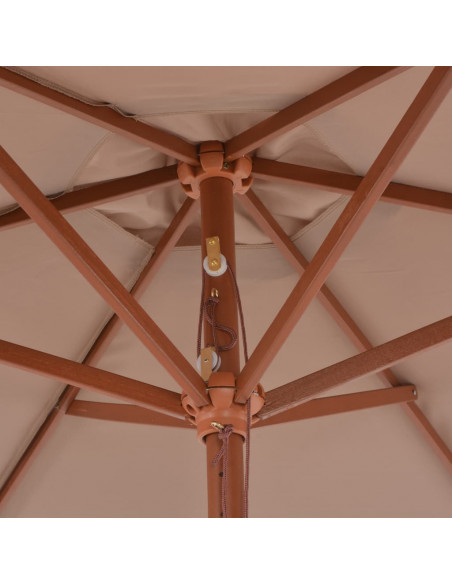 Ombrellone da Esterni con Palo in Legno 270cm Grigio Talpa