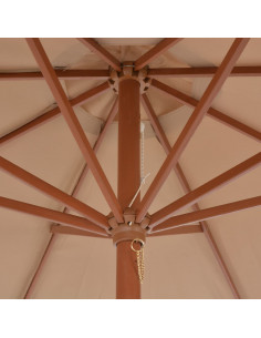 Ombrellone da Esterni con Palo in Legno 300 cm Grigio Talpa