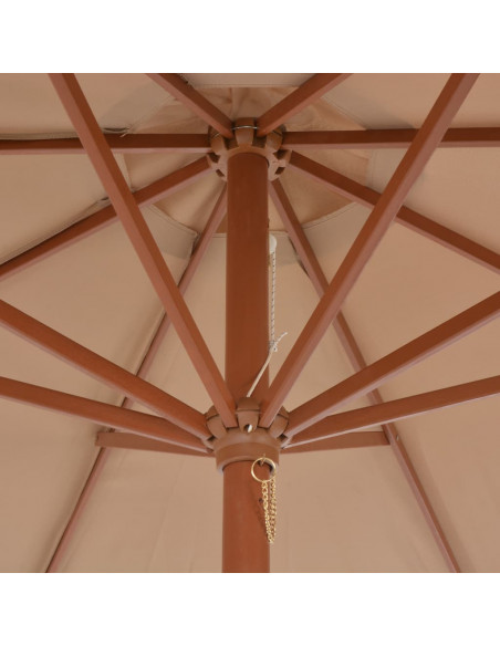Ombrellone da Esterni con Palo in Legno 300 cm Grigio Talpa