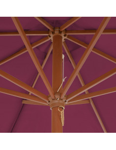 Ombrellone da Esterni con Palo in Legno 300 cm Rosso Bordò