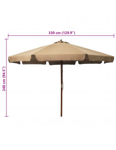 Ombrellone da Esterni con Palo in Legno 330 cm Grigio Talpa