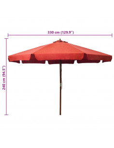 Ombrellone da Esterni con Palo in Legno 330 cm Terracotta