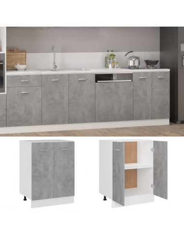 Armadio Inferiore Grigio Cemento 60x46x81,5cm Legno Multistrato