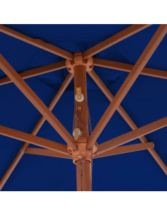 Ombrellone da Giardino con Palo in Legno Blu 270 cm