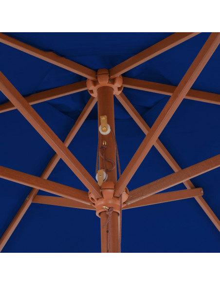 Ombrellone da Giardino con Palo in Legno Blu 270 cm