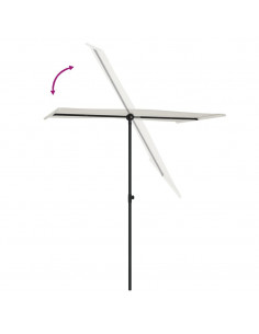 Ombrellone da Esterni Palo in Alluminio 180x110cm Bianco Sabbia