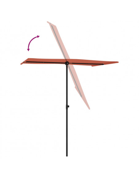 Ombrellone da Esterni Palo in Alluminio 180x110cm Terracotta