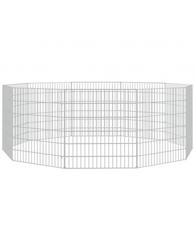 Conigliera con 10 Pannelli 54x60 cm Ferro Zincato