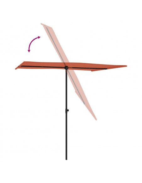 Ombrellone da Esterni Palo in Alluminio 2x1,5 m Terracotta